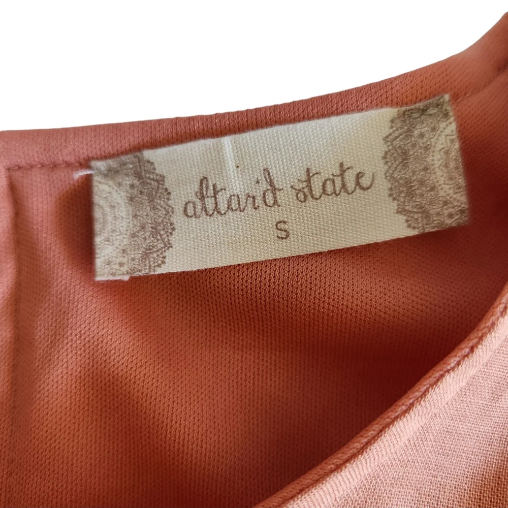 Altar'd State Linen Blend Mini Dress in Peach Coral Size Small